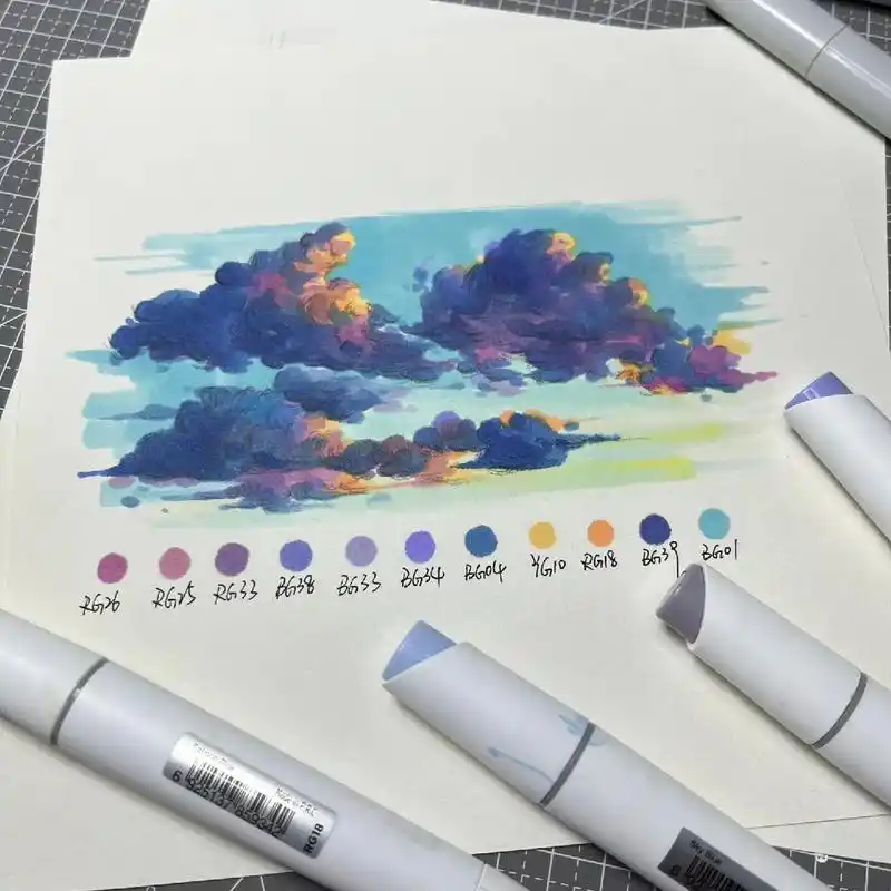 马克笔|云朵78.@云中鹤艺术培训 #一起学画画 #一学就会系 - 抖音