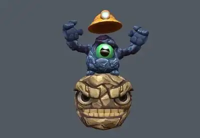 带动画  石头 妖怪   石头怪 手绘贴图   石头人    stone  monster