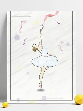 矢量手绘简约女性芭蕾舞海报背景