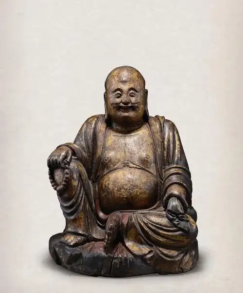 3001 明代 木雕弥勒佛坐像