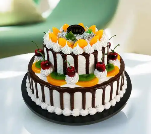 蛋糕网红新款仿真双层水果塑胶模型巧克力花式仿真水果