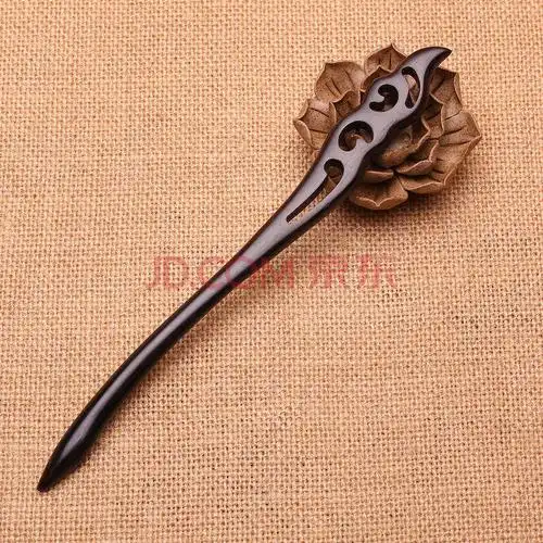 复古中国风黑檀木发簪步摇古代盘发头饰木质簪子手工汉服配饰发钗