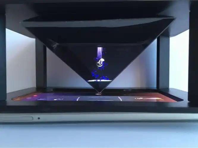 沉静黑灰玻纤手机3d全息投影仪镀全息膜金字塔裸眼34d影像送25次元