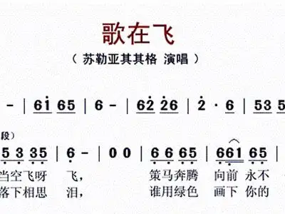 歌在飞简谱_在灿烂的阳光下简谱