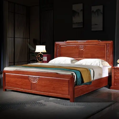 木床实木18米花梨红木现代新中式大床15m古典实木床