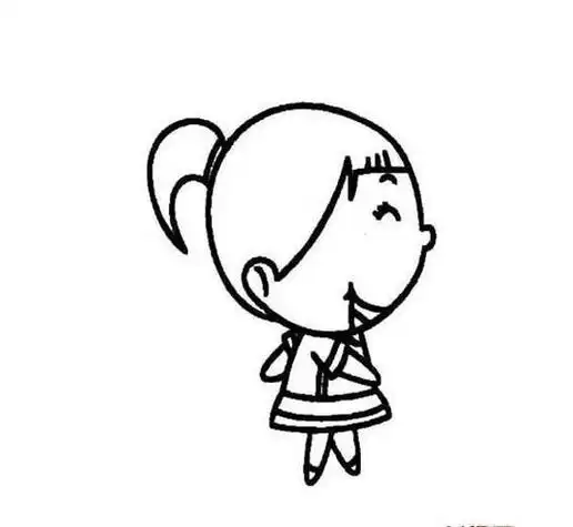 小女孩侧身简笔画简笔画儿童简笔画侧身侧身卡通人物全身简笔画