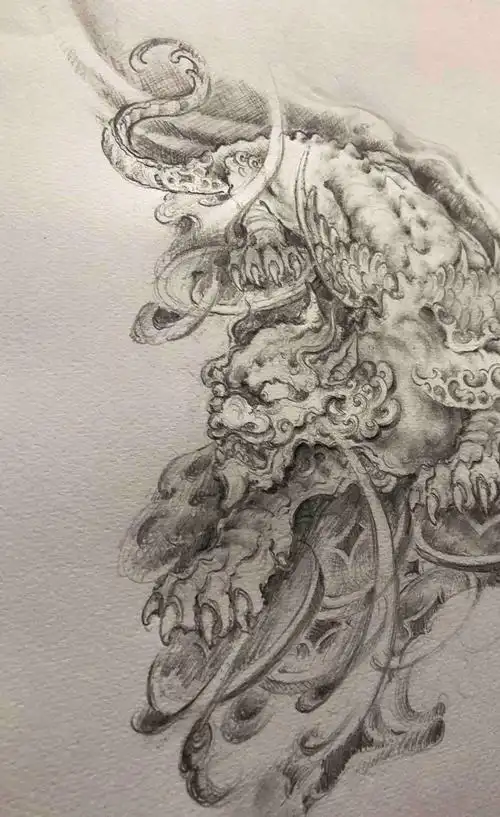 貔貅素描设计稿——由龙作品