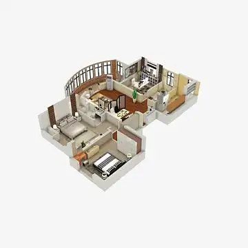 室内平面效果图素材_室内平面效果图图片元素-觅元素