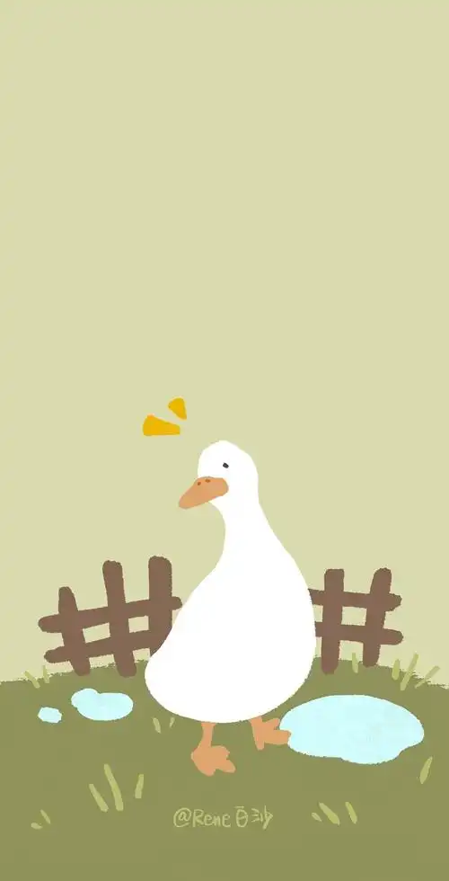画了一张鸭鸭壁纸(29>02 29)|插画|创作习作|rene白沙 - 原创