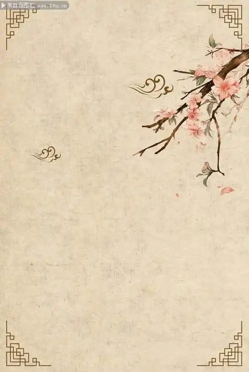 复古工笔花鸟影楼相册复古背景图片素材