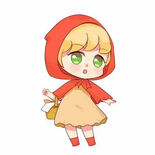 挎着篮子的小红帽卡通小女孩童话人物插画9874375图片免抠素材