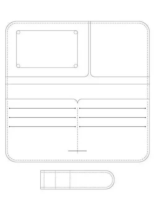 六卡位长款钱夹图纸 打印可用哦
