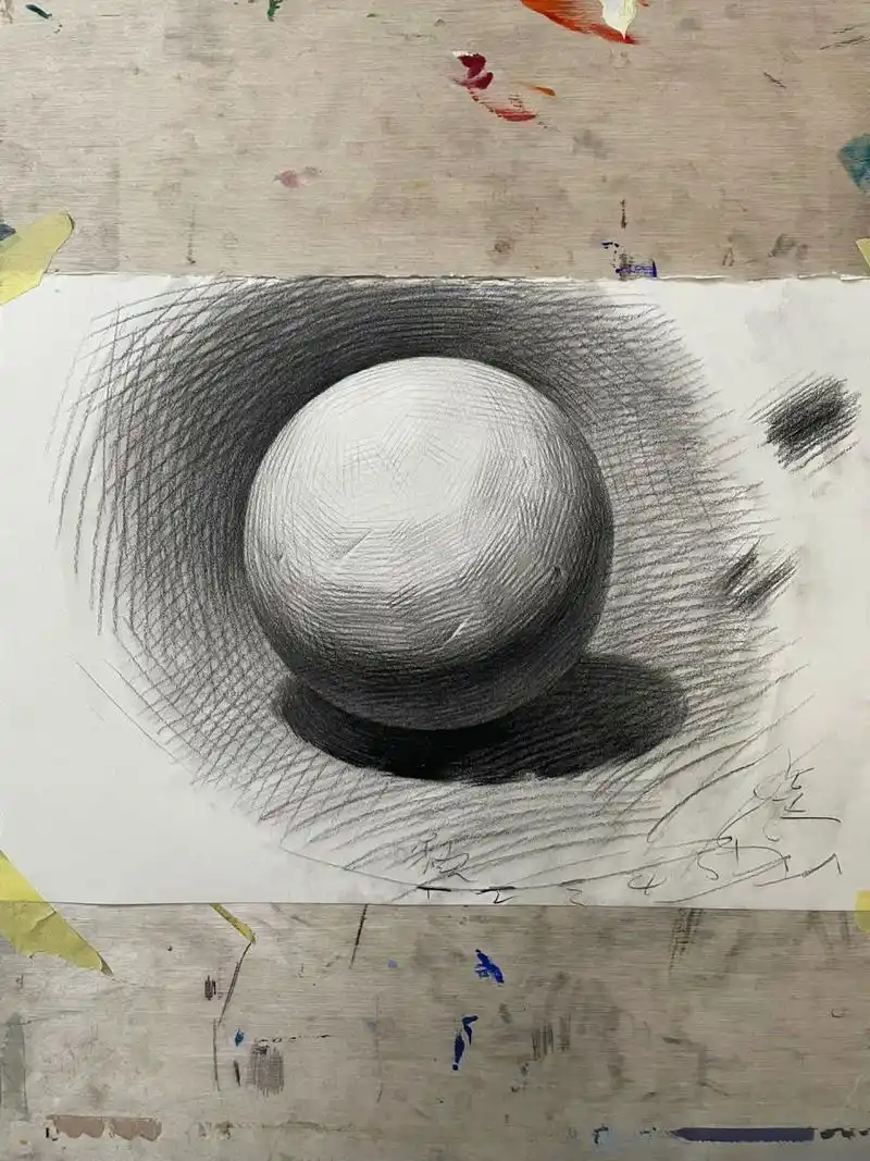 素描几何体圆步骤图