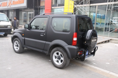 铃木吉姆尼全车亚光黑车身改色案例