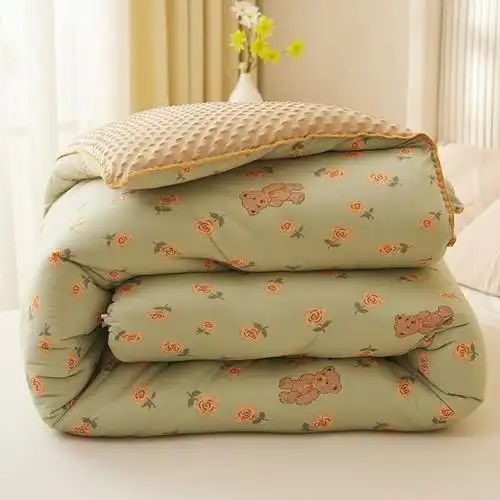 a类针织棉被子豆豆绒儿童春秋被加厚保暖单人宿舍学生冬被芯双人bekh