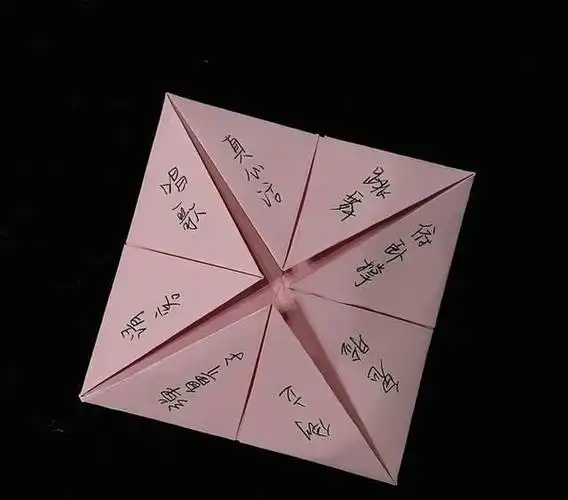 我们总是用一张正方形的纸,折出一个小巧的"东南西北",然后在上面写上