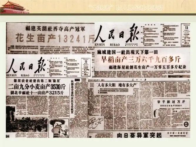 "大跃进"和人民公社化运动导人教版(新课程标准)历史与社会九年级下册