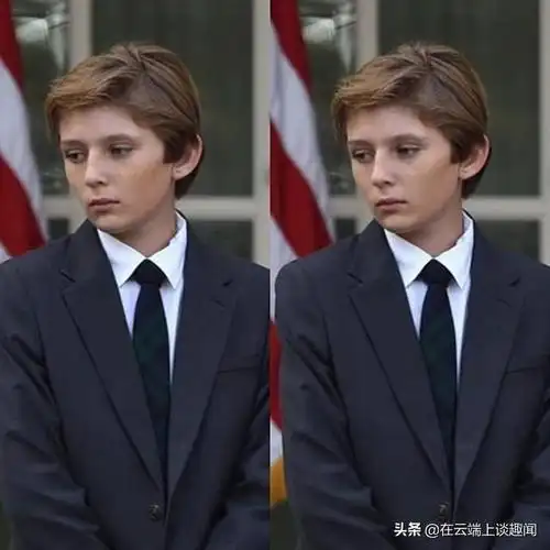 在父亲接受采访时,站在一旁的巴伦·特朗普总是一脸孤寂的看着他