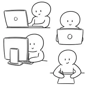 办公室工作人员的矢量集照片