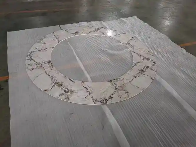 飞旋岩板圆环桌面加工fx扇形圆环岩板拼桌面磨边抛光
