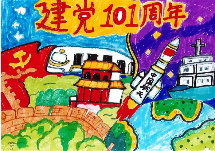 七一建党节主题绘画