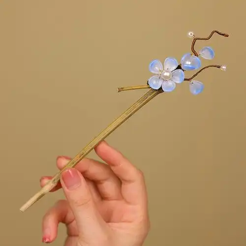 级感发饰天然竹发簪复古盘发国风发钗古风民族风女旗袍簪子头饰