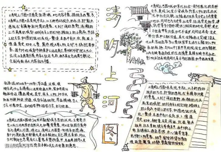 四年级清明上河图手抄报四年级手抄报