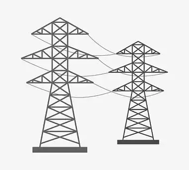 手绘黑色的电线塔