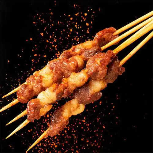 野趣新疆肉串800g肥羊风味猪肉串油炸铁板小吃烧烤网红小串半成品