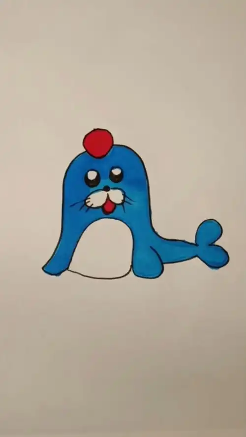 简笔画——快乐的小海狮#简笔画  #简笔画  #画画  #绘画 #动物 #生活
