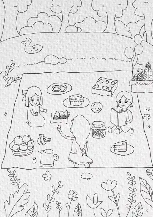 服务对象画的野餐图4,活动参与,促进同辈融入.