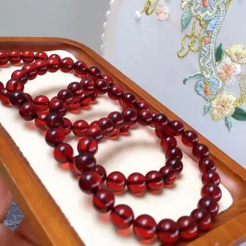 6到10毫米天然血珀单圈手链 净水无杂裂血珀手链血珀手串-阿里巴巴