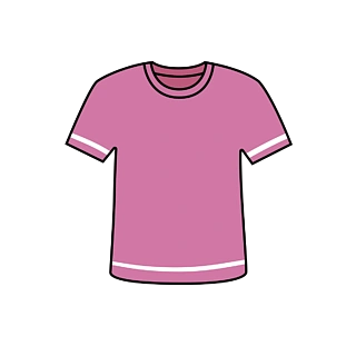 紫色白色线条短袖圆领t恤卡通剪贴画