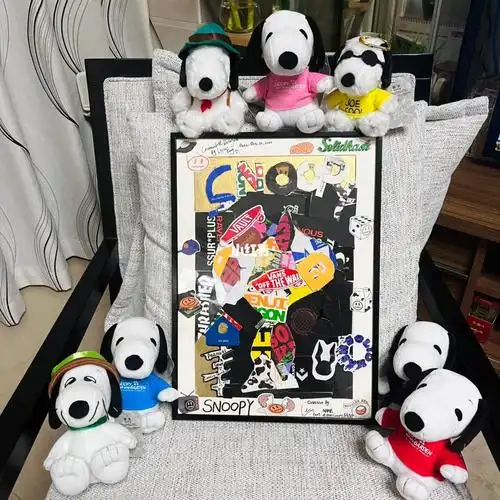 会有人喜欢自己动手diy的史努比吗全都是都是由平时收藏起来的吊牌