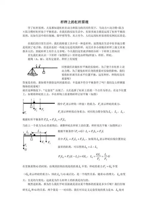杆秤上的杠杆原理