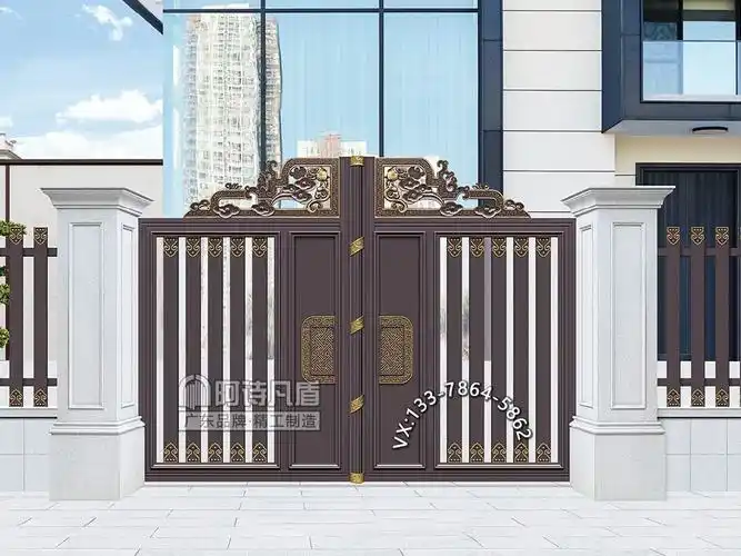 铝艺院子大门斜坡别墅大门防青铜