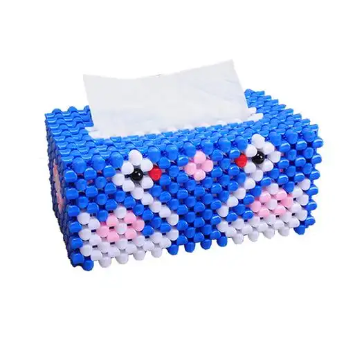 diy手工串珠纸巾盒材料包编织制作家用散珠子天鹅抽纸盒包邮