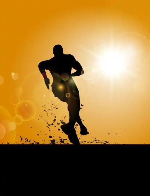 奔跑的运动员矢量剪影