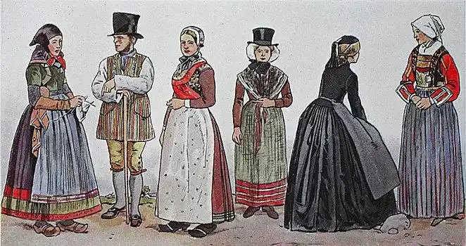 人,传统服装,时尚,衣服,丹麦,民俗,服饰,现代,历史,插画,欧洲