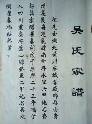 吴氏家谱目录(八)