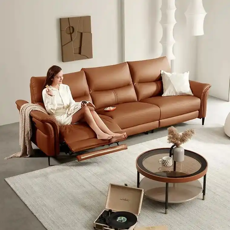 家居好物 顾家家居真皮沙发现代功能电动头层牛皮沙发厂家直销 -抖