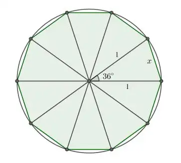 另外一个方法是把圆十等分.