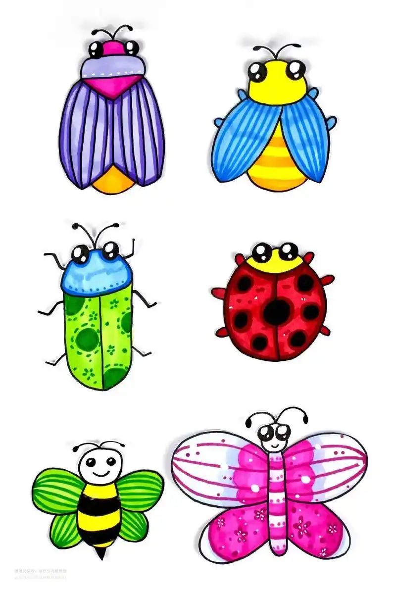 儿童画教程|传统节气美术课程《惊蛰:昆虫们醒了》