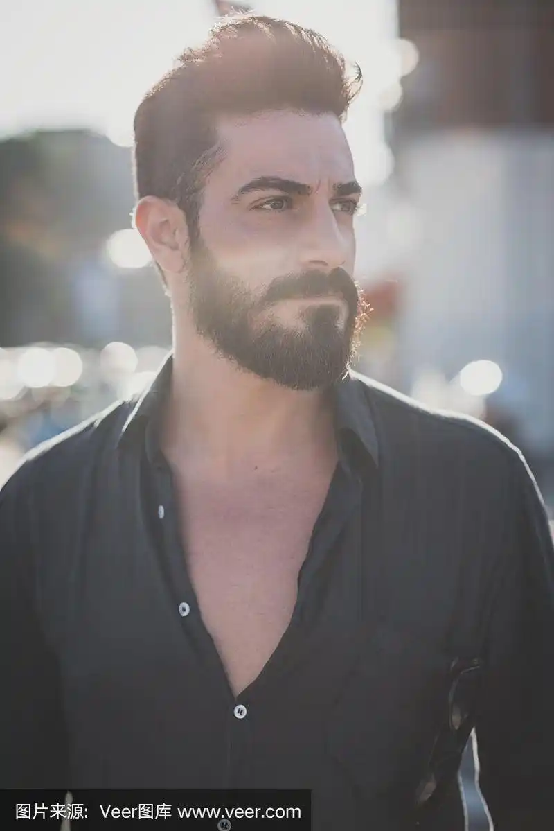 络腮胡子,男人,青年人,男性美,时装模特