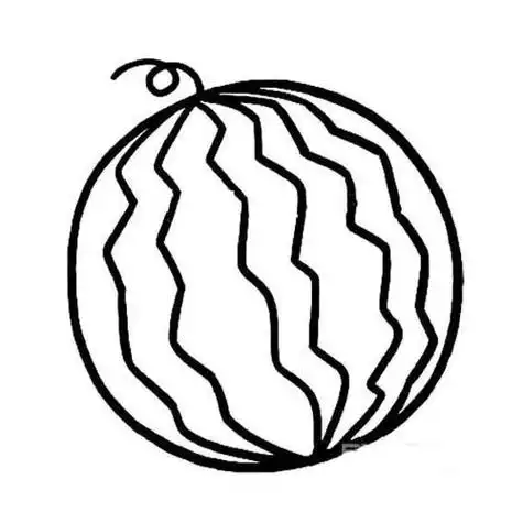 儿童西瓜简笔画水果简笔画教程西瓜简笔画图片幼儿画西瓜的简单