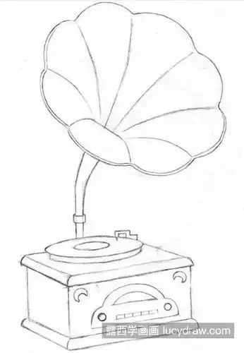 老物件留声机桌子简笔画(100岁老人古董家具简笔画) -【爱个性】