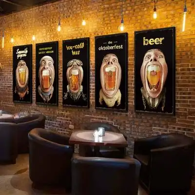 创意啤酒现代风格酒吧装饰画ktv夜店海报清吧现代装饰画