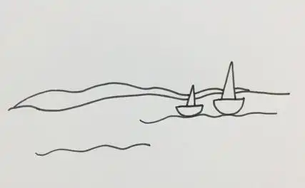 大海怎么画简笔画步骤图