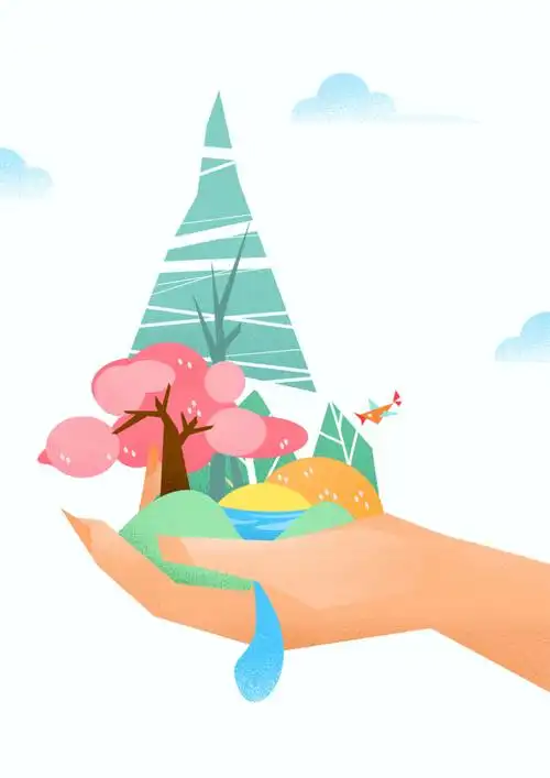 春天手绘插画海报psd背景图免抠素材免费下载_觅元素51yuansu.com