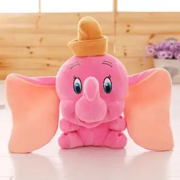 象可爱创意小飞象新年礼物抱枕绒玩具女生生日玩偶布娃娃 粉色圆眼 30